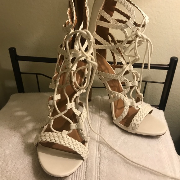 White Strappy Heals - Picture 2 of 8